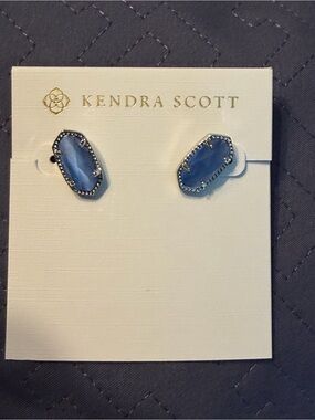 Kendra Scott Silver & Blue Ellie Stud Earrings- New